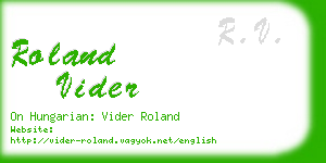 roland vider business card